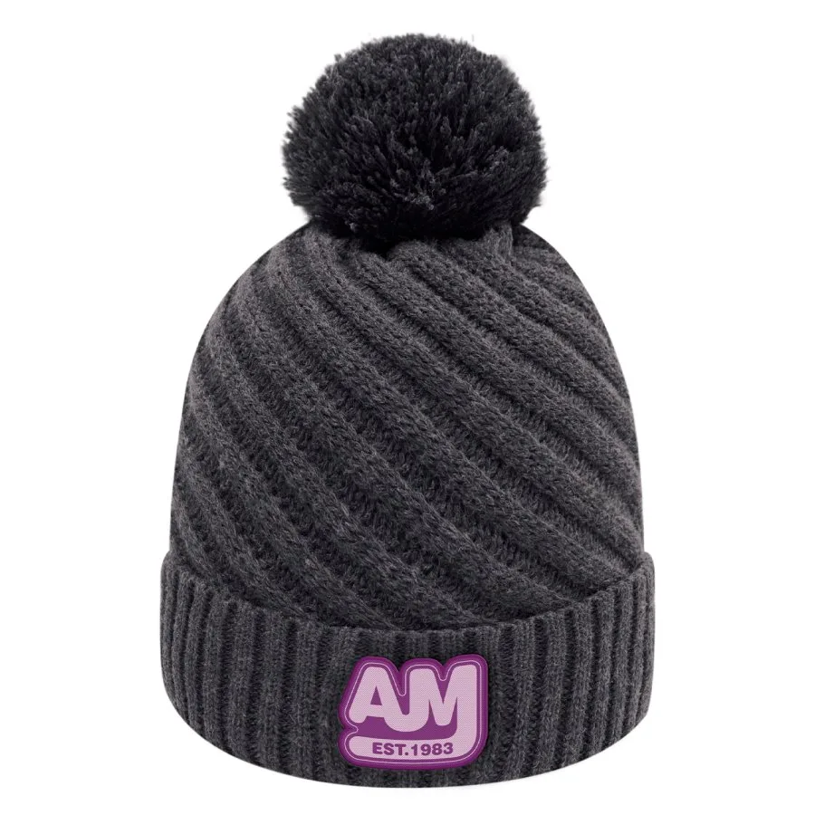 AJM 1E133L Cuff Toque (Pom Pom 8cm, Women's)