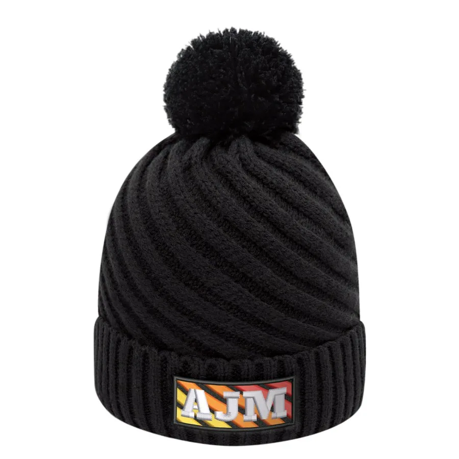 AJM 9J210M Cuff Toque (Pom Pom 8cm)