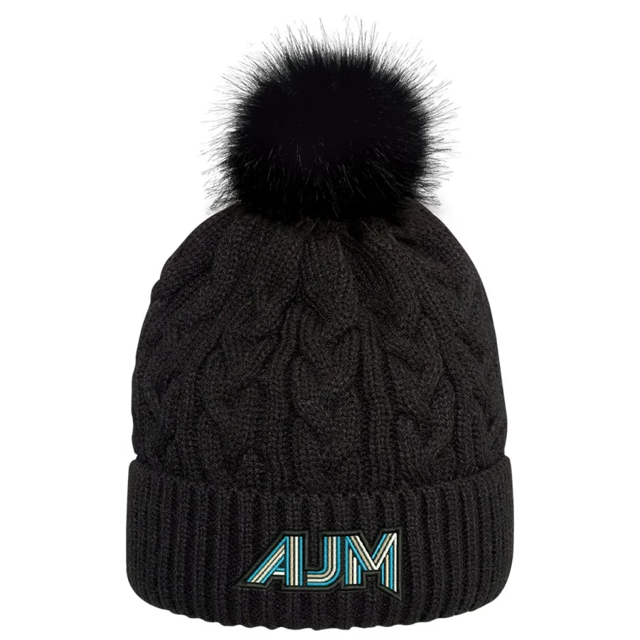 AJM 9L594L Cuff Toque (Faux Fur Pom Pom 12cm, Women’s)