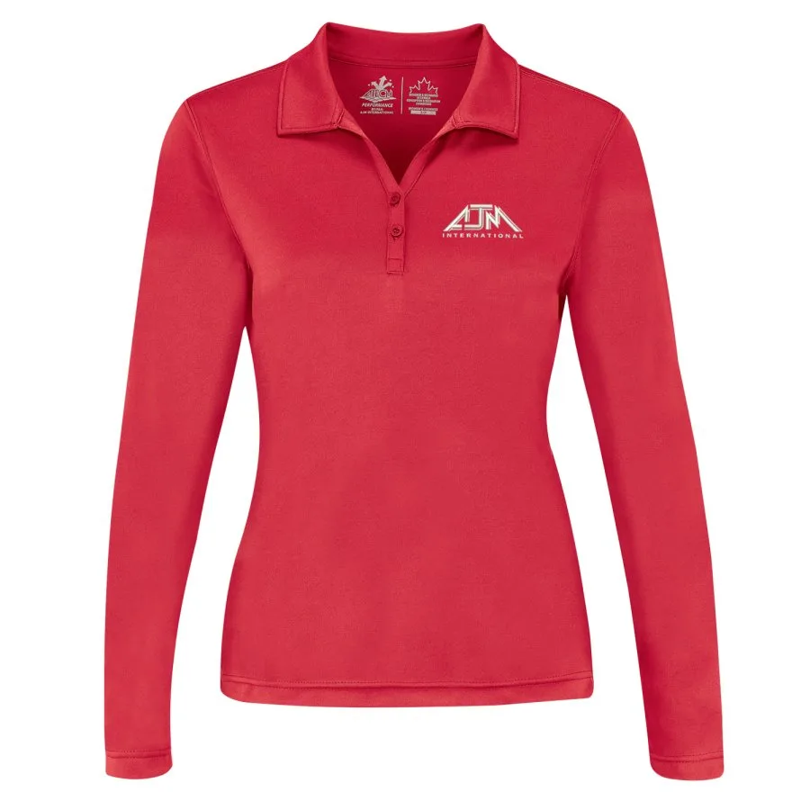 AJM PF2900 Women's Performance Long Sleeve Polos