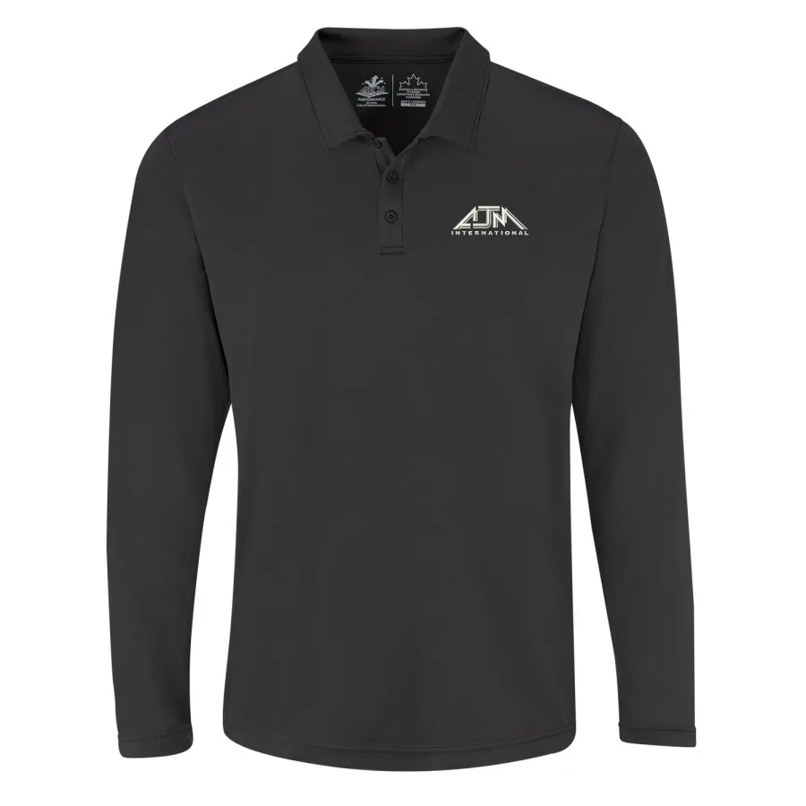AJM PM1901 Men's Performance Long Sleeve Polos