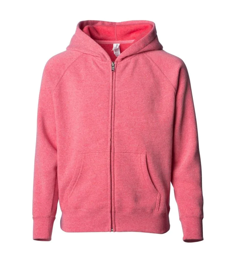 Independent Trading Co. PRM15YSBZ Youth Lightweight Special Blend Raglan Zip Hood
