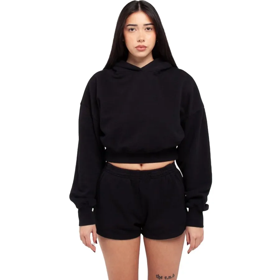 Shaka Wear SHWHGD Women Garment Dye Crop Hoodie