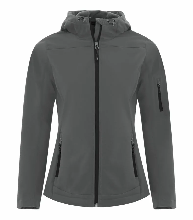 Coal Harbour L7605 Everyday Hooded Water Repellent Stretch Soft Shell Ladies' Jacket